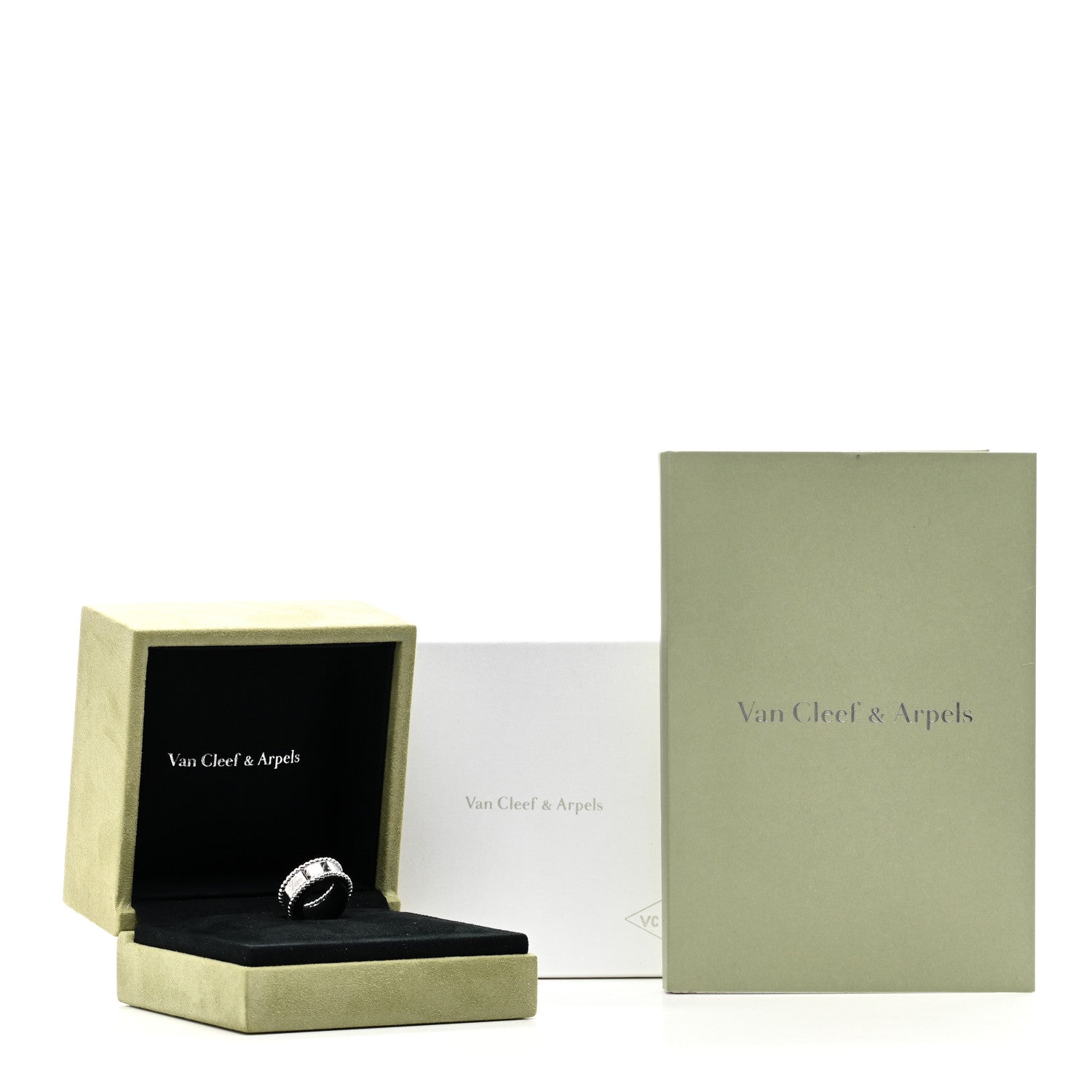 Van Cleef & Arpels 18K White Gold Perlee Signature Ring 51 5.75 5 of 5