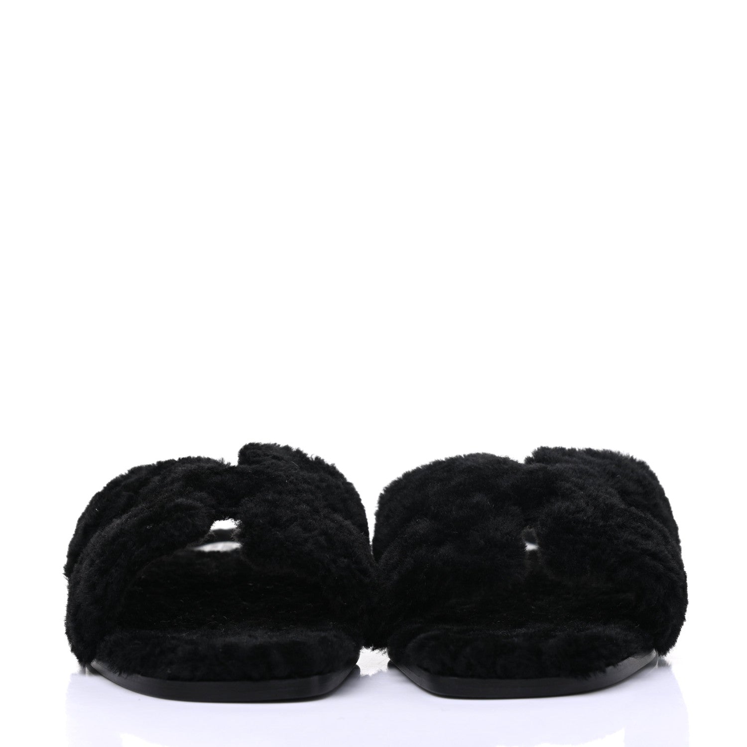 Hermes Woolskin Oran Sandals 40 Black 2 of 11