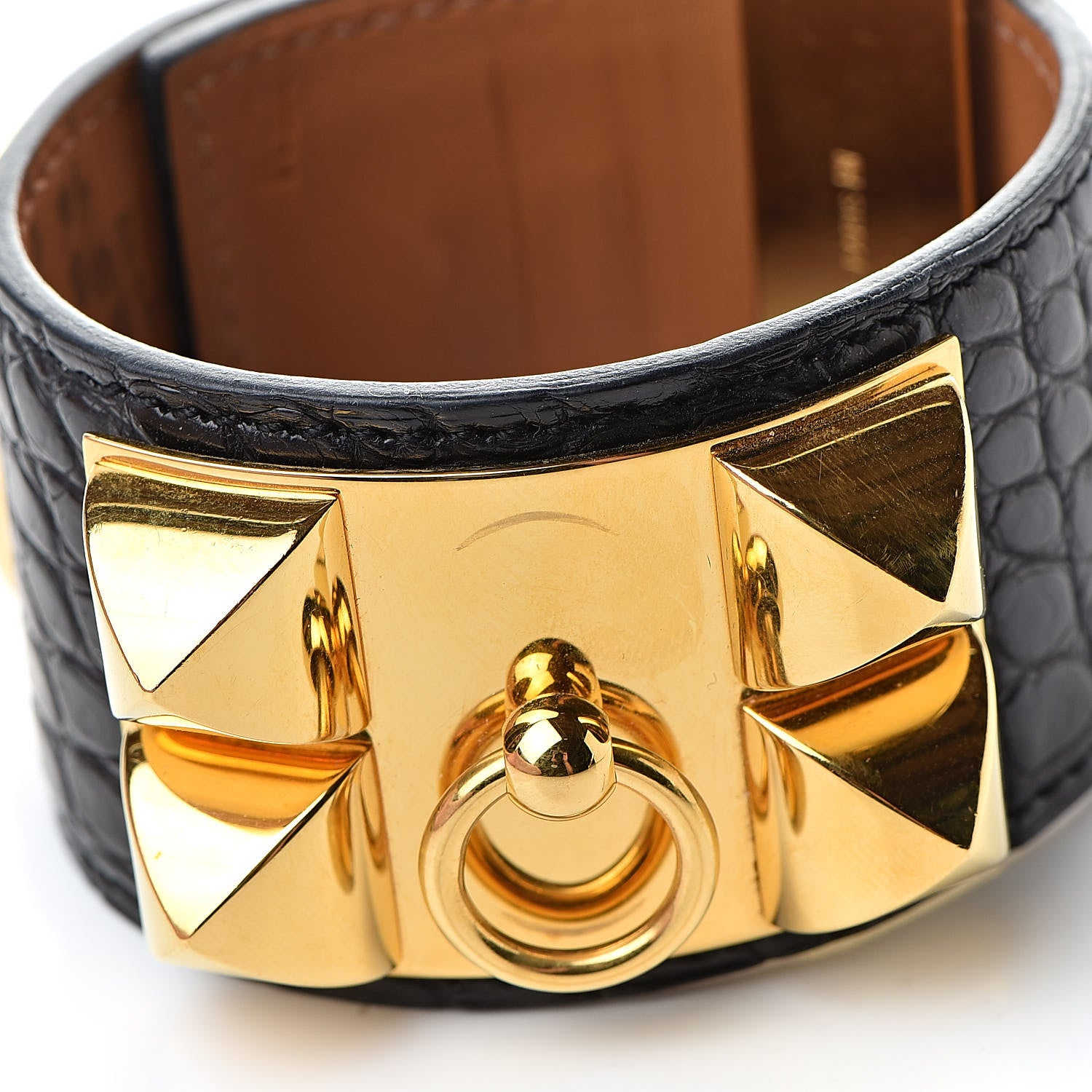 Hermes Matte Alligator Collier de Chien CDC Bracelet Black 9 of 10