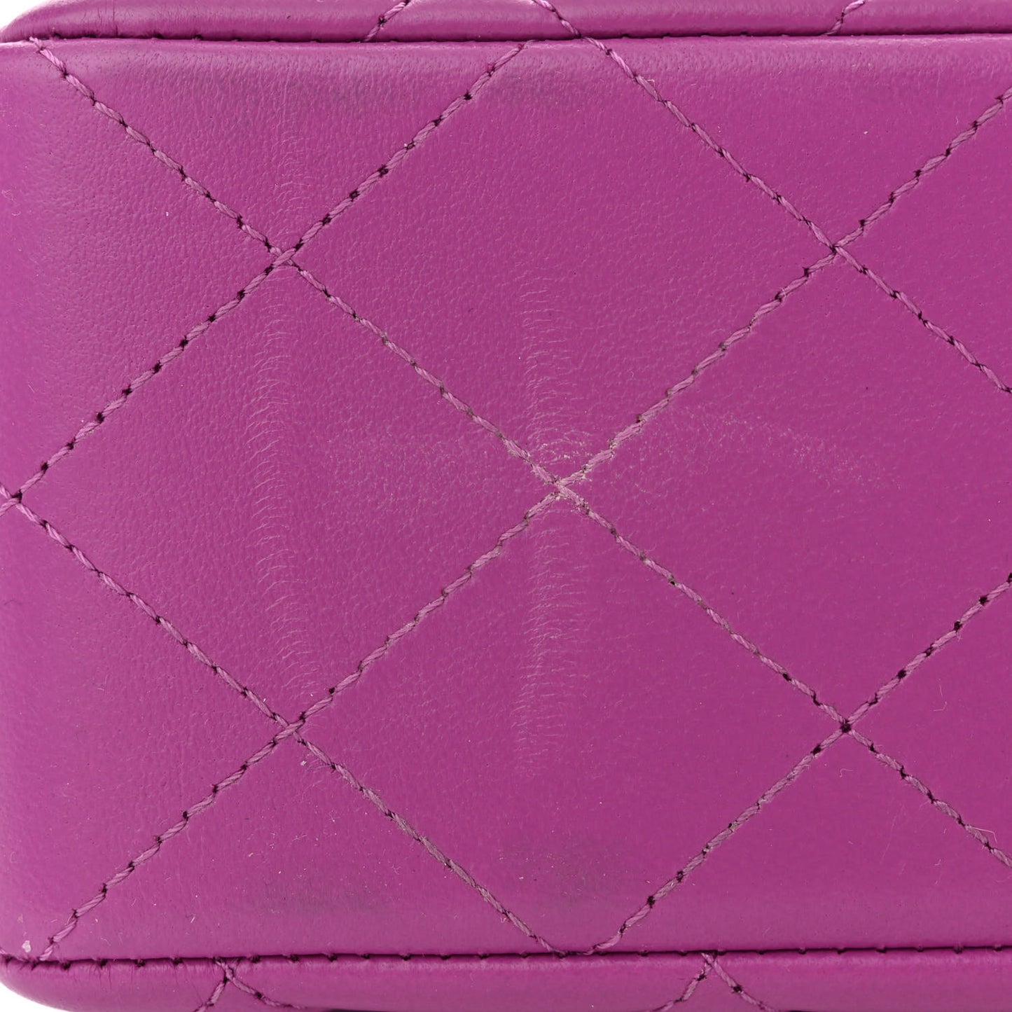 Lambskin Quilted Small Double Flap Purple