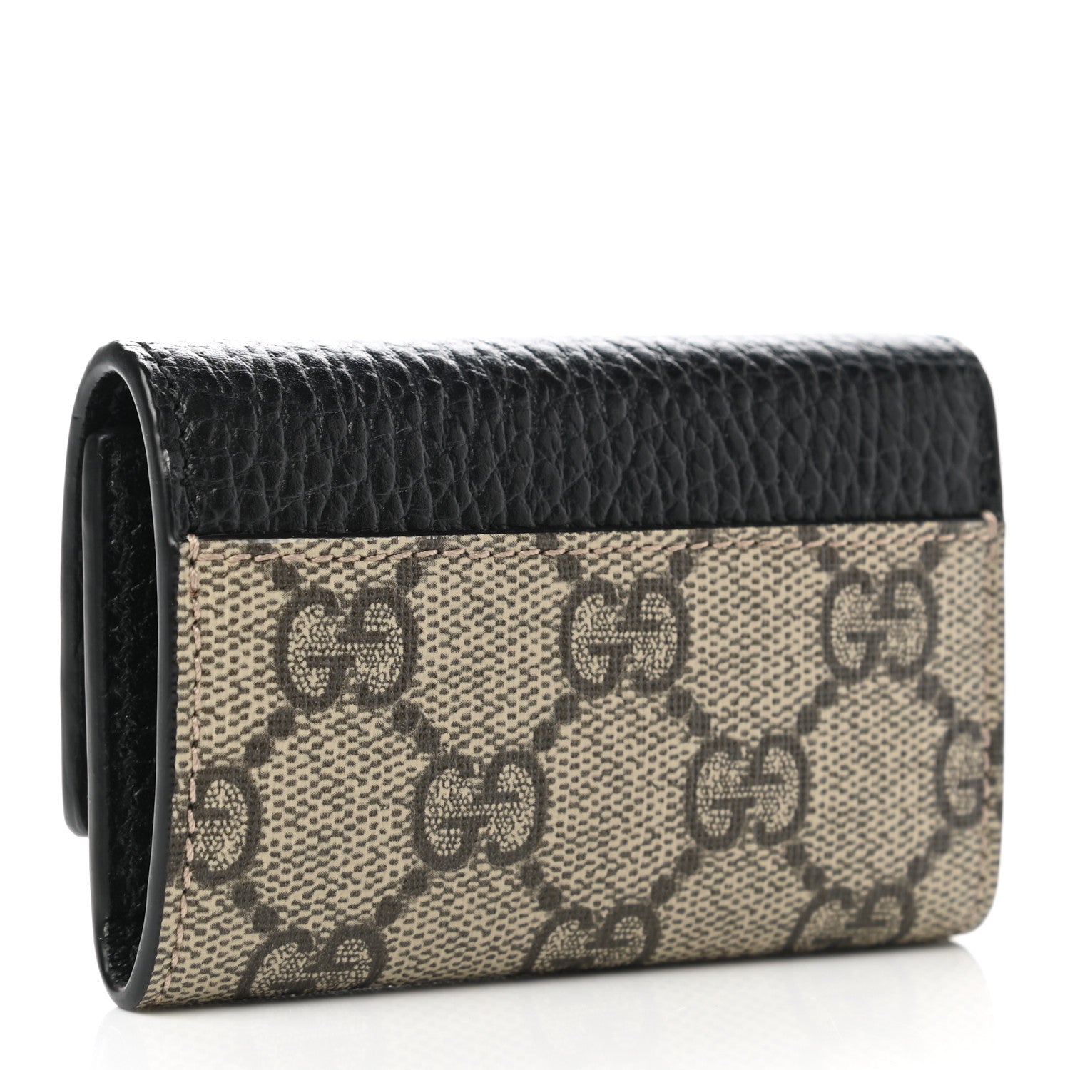 Gucci Dollar Calfskin GG Supreme Monogram GG Marmont 6 Key Holder Case Black Beige Ebony 3 of 9