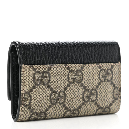 Gucci Dollar Calfskin GG Supreme Monogram GG Marmont 6 Key Holder Case Black Beige Ebony 3 of 9