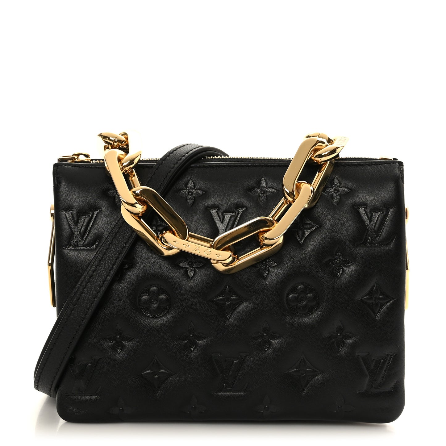 Lambskin Embossed Monogram Coussin BB Black