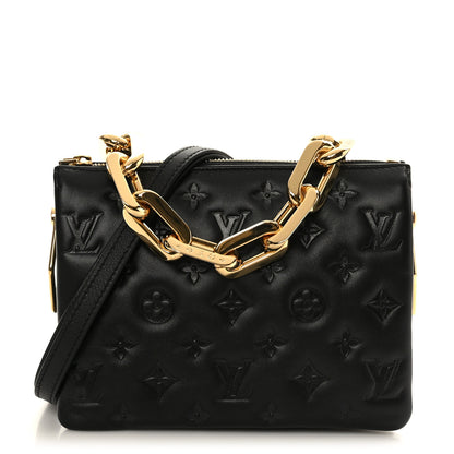 Louis Vuitton Lambskin Embossed Monogram Coussin BB Black 1 of 10