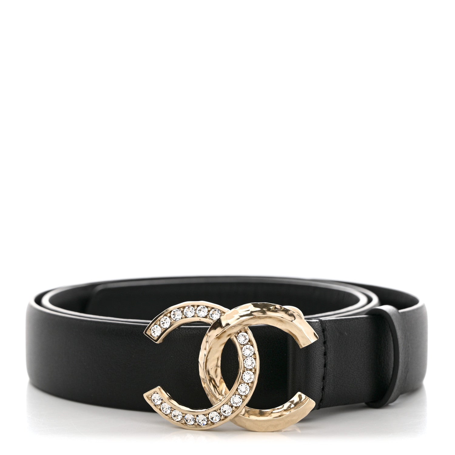 Chanel Calfskin Crystal Metal Quilted CC Belt 80 32 Black 2 of 7