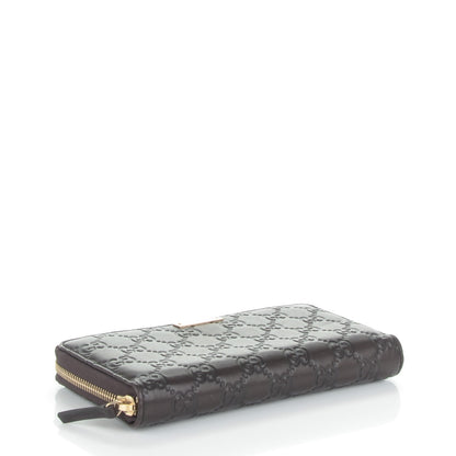 Gucci Guccissima Metal Bar Zip Around Wallet Dark Brown 4 of 7