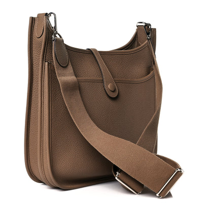 Hermes Taurillon Clemence Evelyne III PM Beige De Weimar 2 of 9