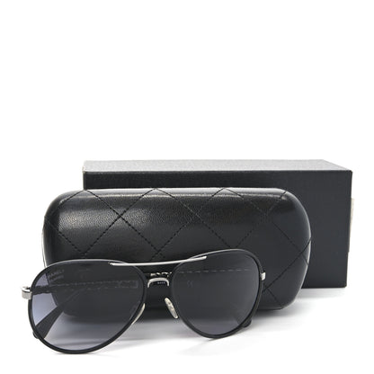 Chanel Metal Polarized Pilot Winter Sunglasses 4219-Q Black 7 of 7