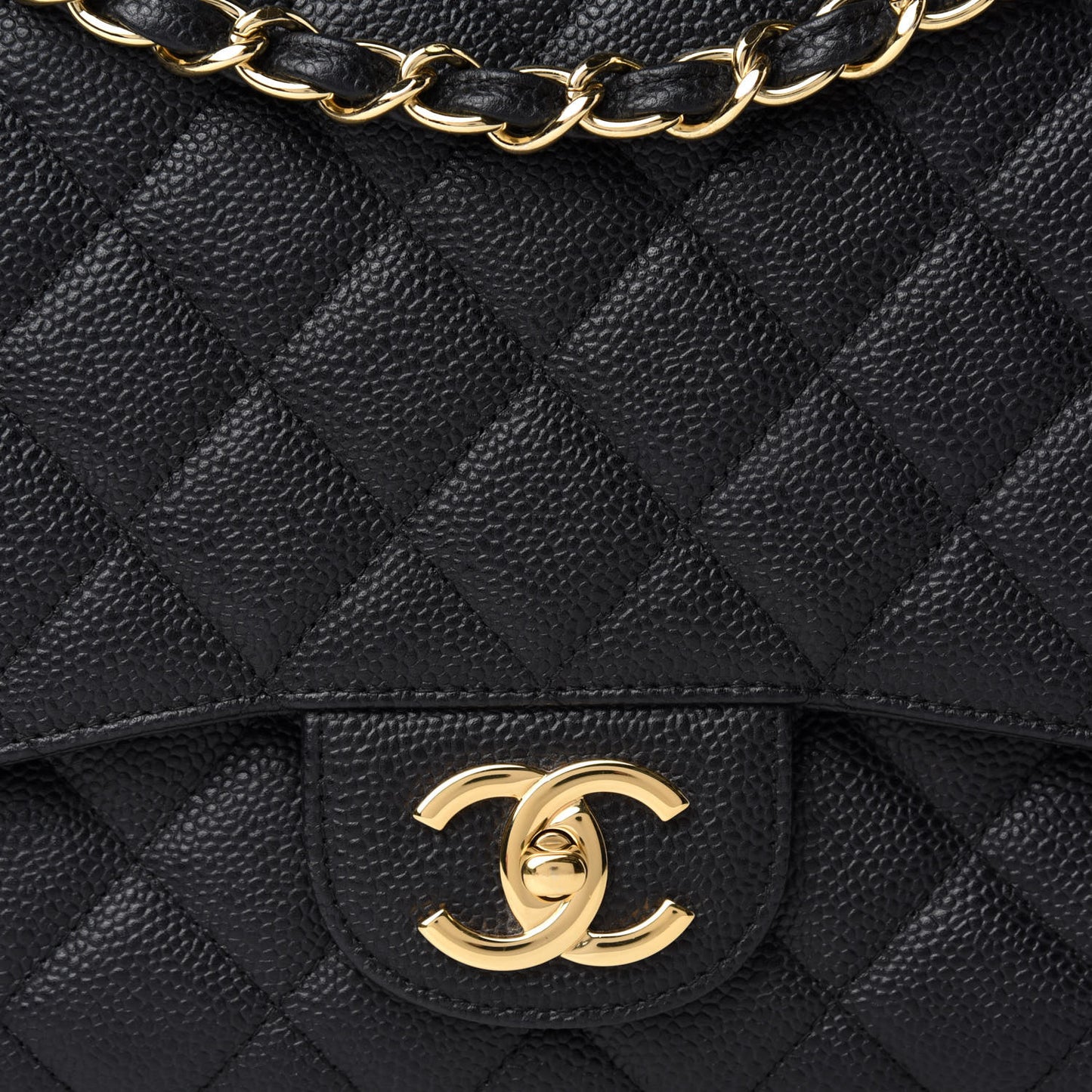 Caviar Quilted Maxi Double Flap Black