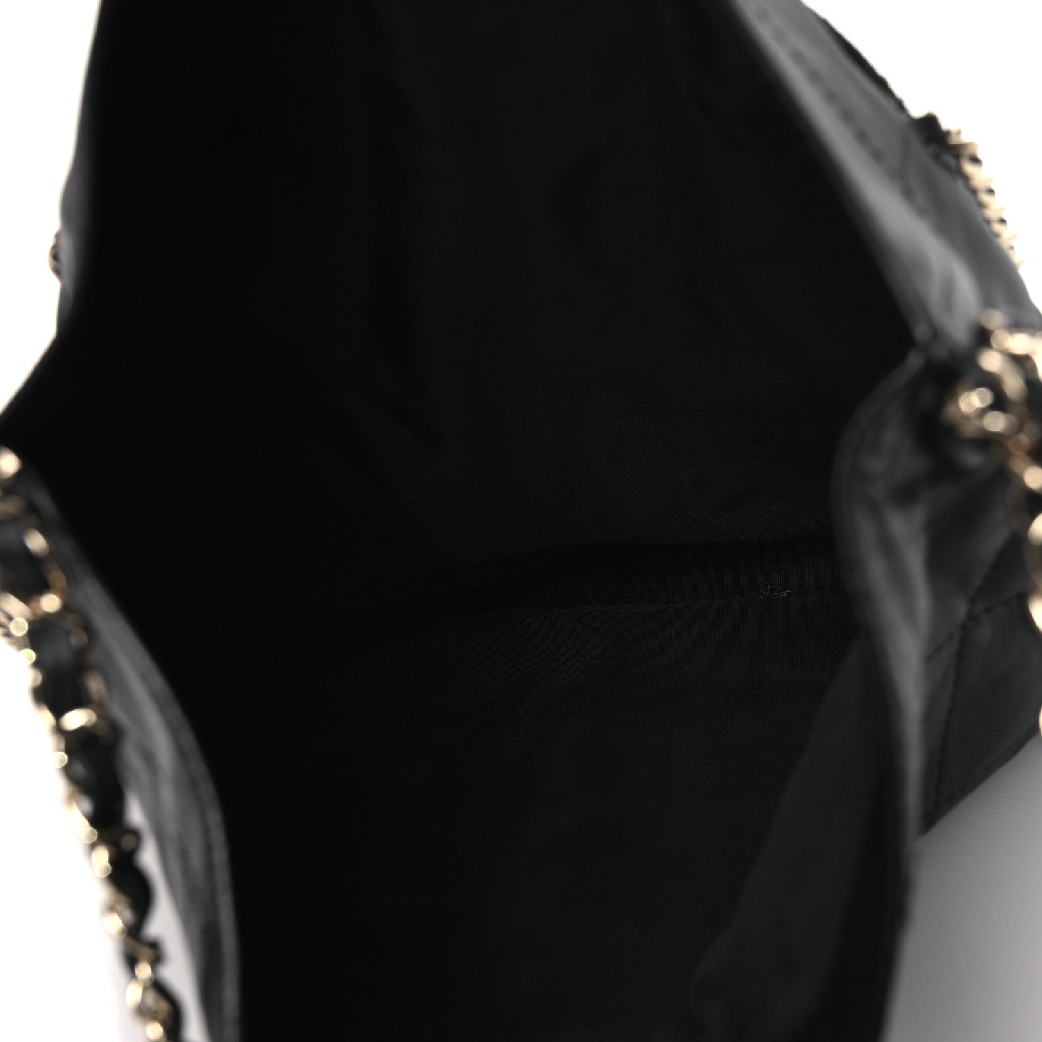 Chanel Calfskin Quilted Chain Flat Tote Black 5 of 10