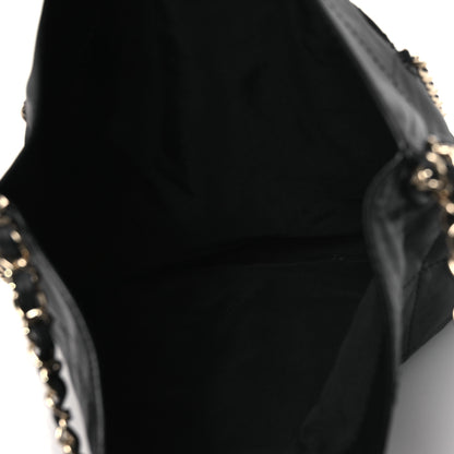 Chanel Calfskin Quilted Chain Flat Tote Black 5 of 10