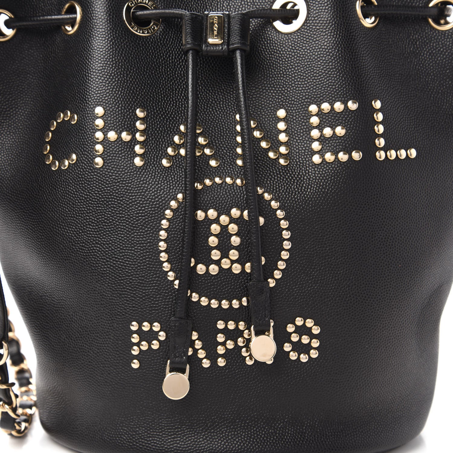 Chanel Caviar Deauville Drawstring Bucket Bag Black 10 of 10