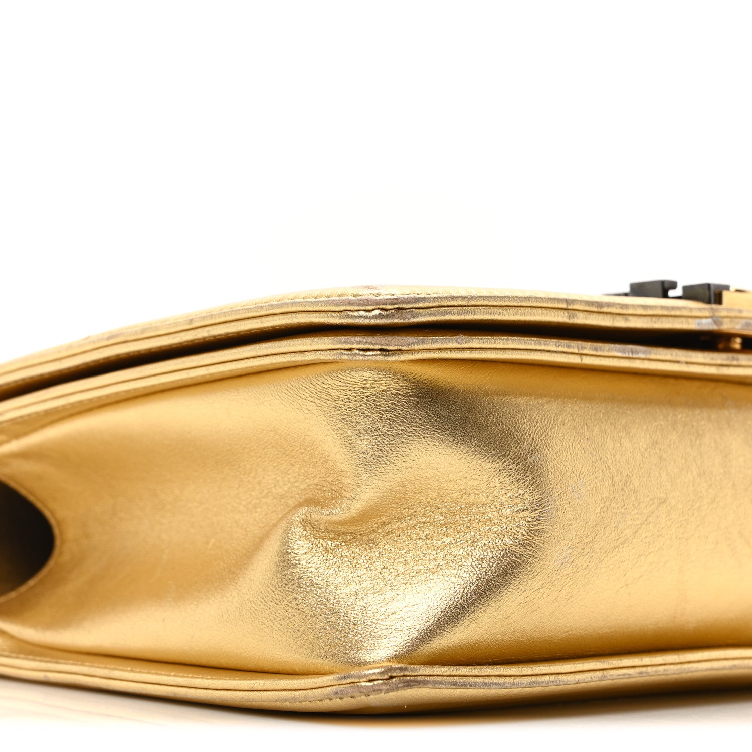 Chanel Metallic Lambskin Embossed New Medium Cube Boy Flap Gold 9 of 10