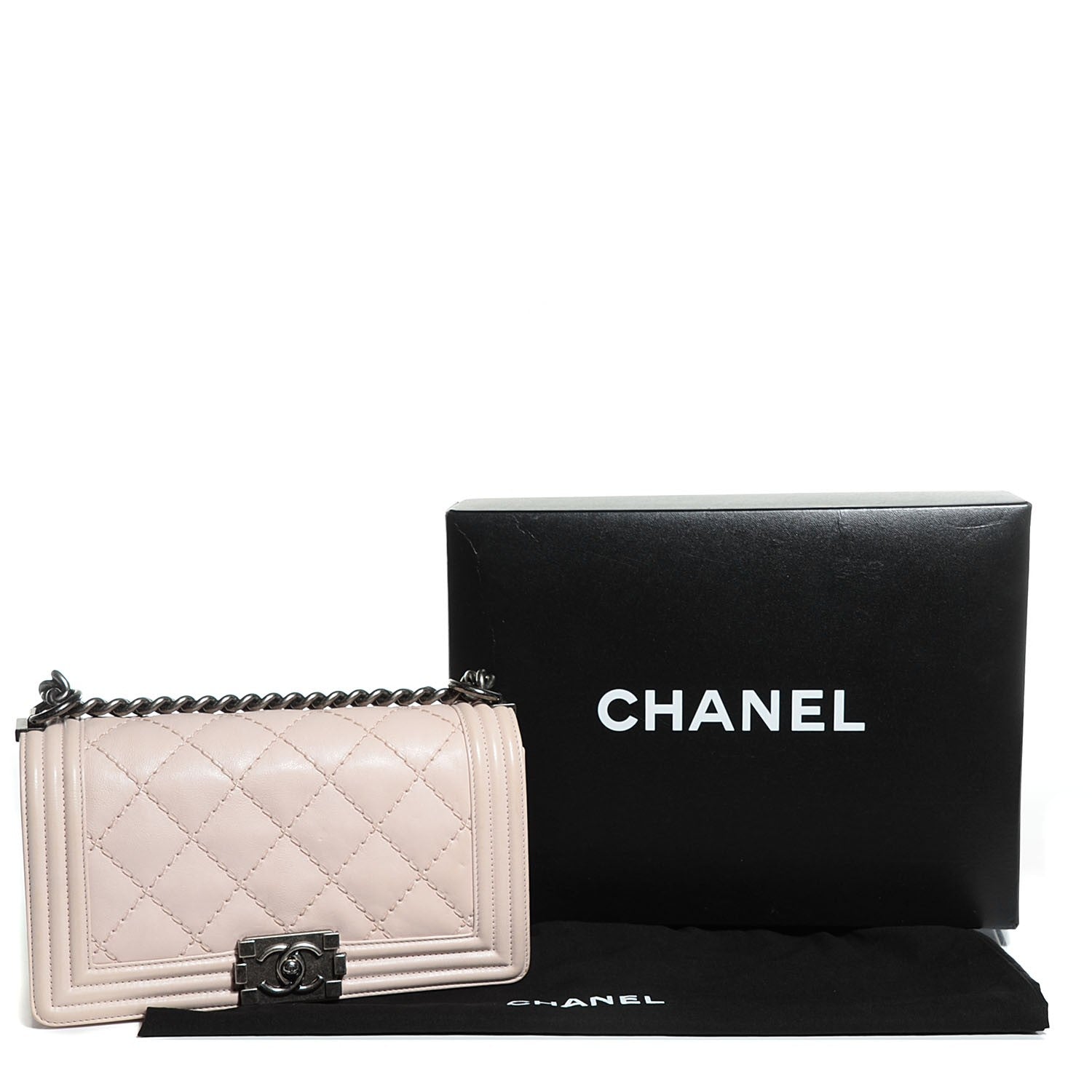 Chanel Calfskin Double Stitch Medium Boy Flap Light Pink 5 of 9