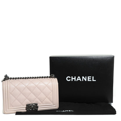 Chanel Calfskin Double Stitch Medium Boy Flap Light Pink 5 of 9