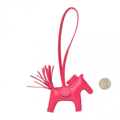 Hermes Milo Lambskin Grigri Rodeo Horse Bag Charm PM Rose Mexico 2 of 4