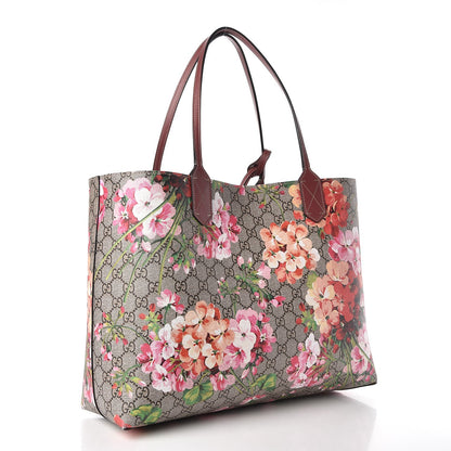 Gucci GG Supreme Monogram Blooms Medium Reversible Tote Beige Multicolor Dry Rose 5 of 9