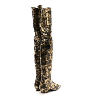Chanel Laminated Goatskin Over the Knee Boots 40 Bronze 4 of 11