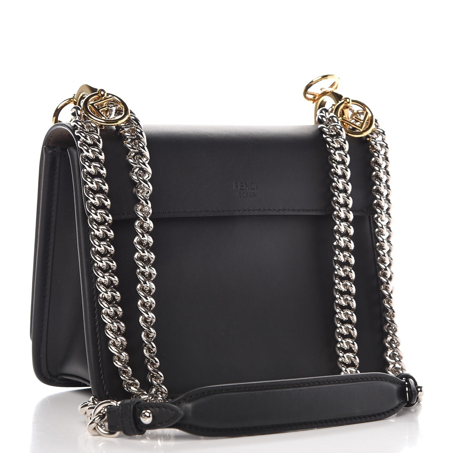 Fendi Vitello Century Opaco F is Fendi Small Kan I Shoulder Bag Black 3 of 7