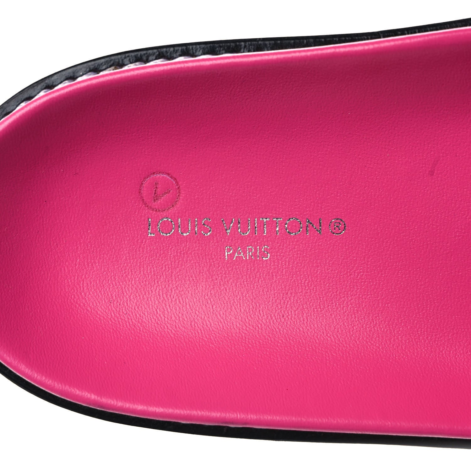 Louis Vuitton Calfskin Embossed Monogram Sunset Flat Comfort Mule 39 Rose Pop 7 of 9
