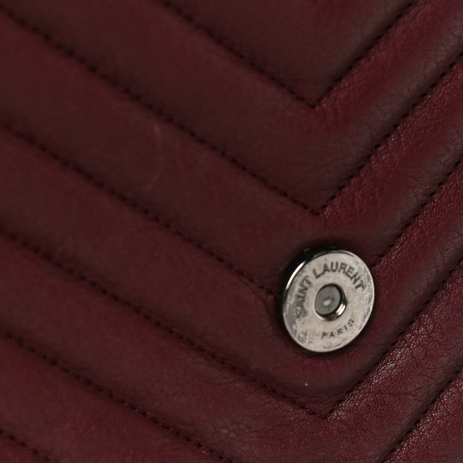 Saint Laurent Sheepskin Matelasse Chevron Monogram Medium College Bag Rouge Legion 16 of 24