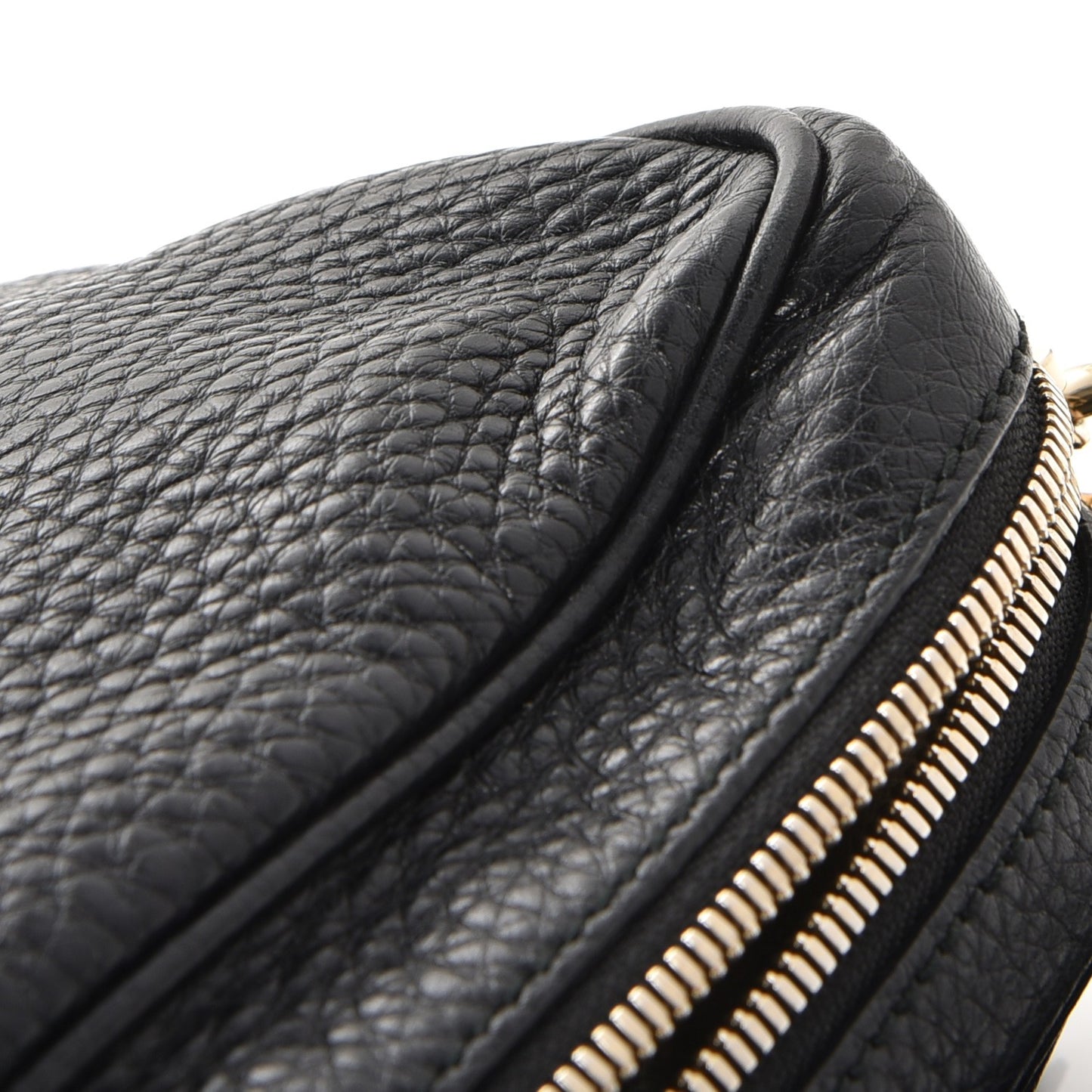 Pebbled Calfskin Small Soho Disco Bag Black