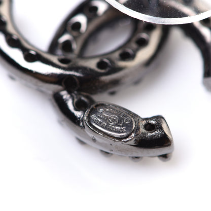 Chanel Ruthenium Crystal CC Earrings 5 of 6