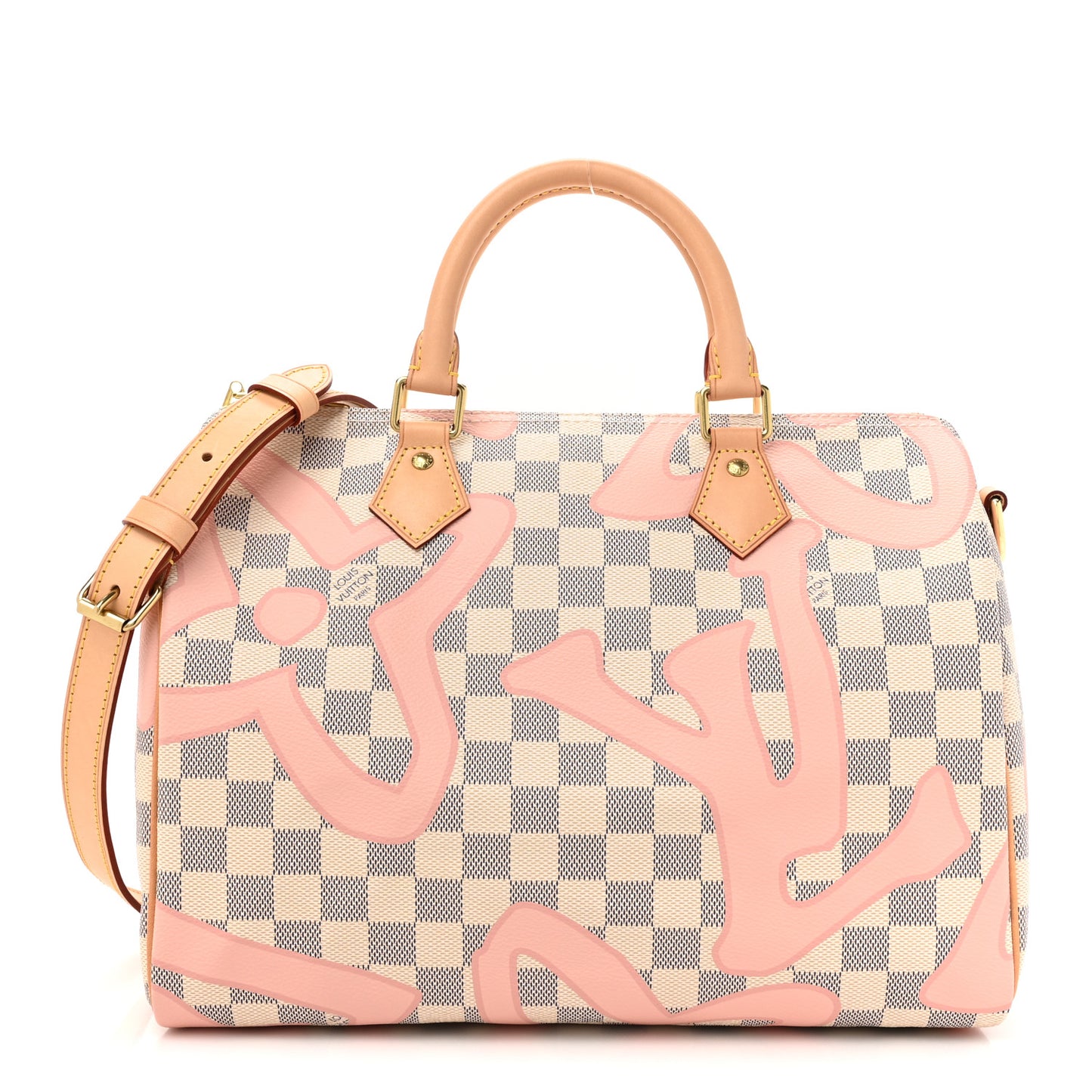 Damier Azur Tahitienne Speedy Bandouliere 30 Rose Ballerine