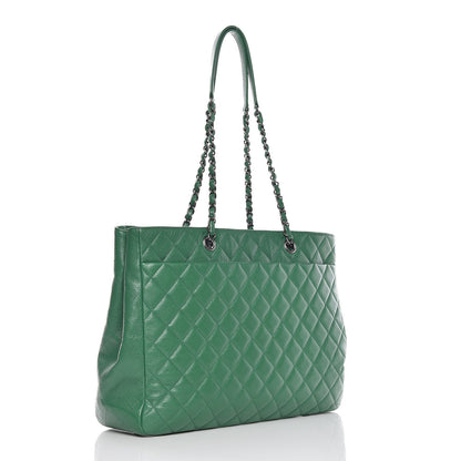 Chanel Caviar Quilted Timeless Tote Green 3 of 10