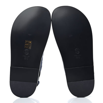 Chanel Velvet Velcro Dad Sandals 39 Blue 5 of 9