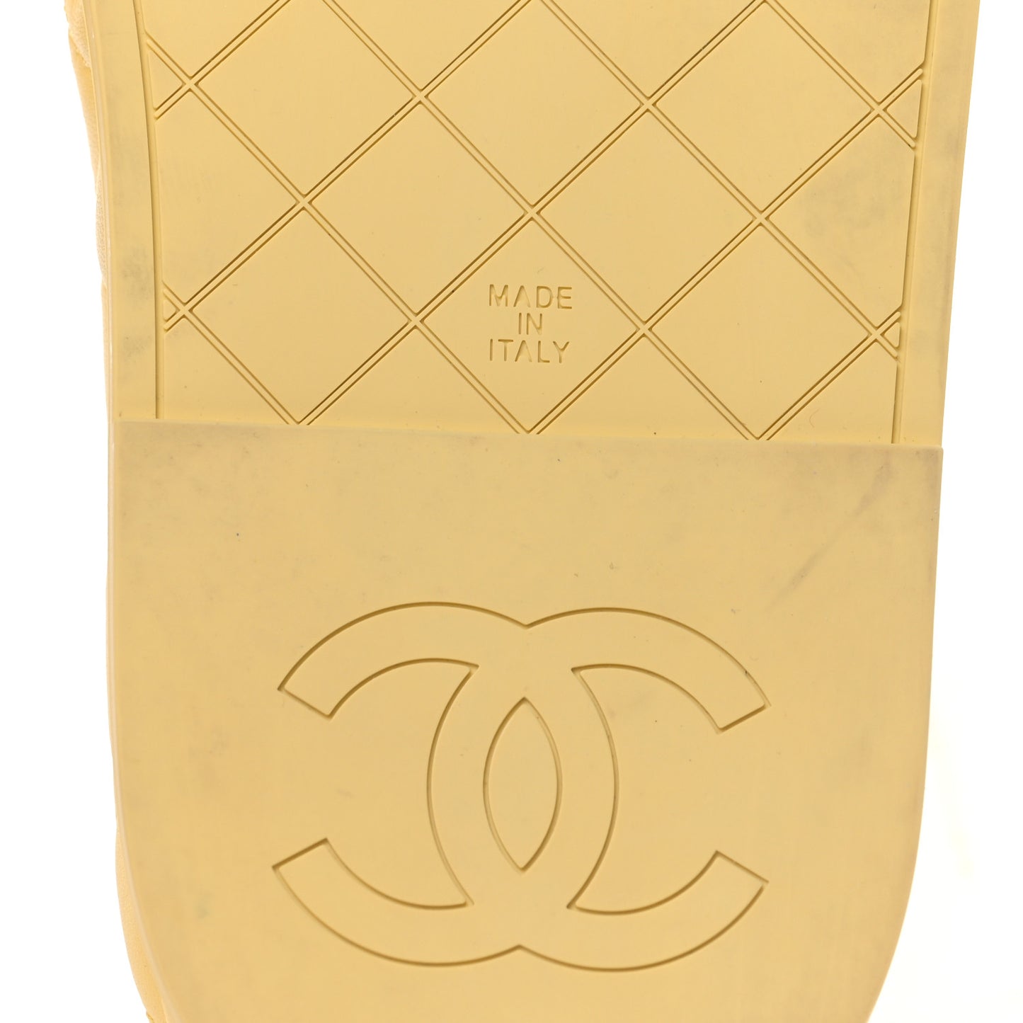 Lambskin Quilted CC Mules Sandals 38 Yellow