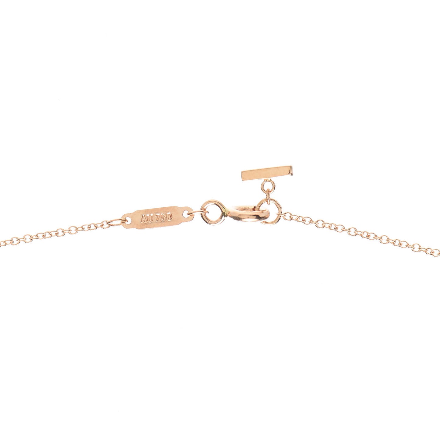 18K Rose Gold Large T Smile Pendant Necklace