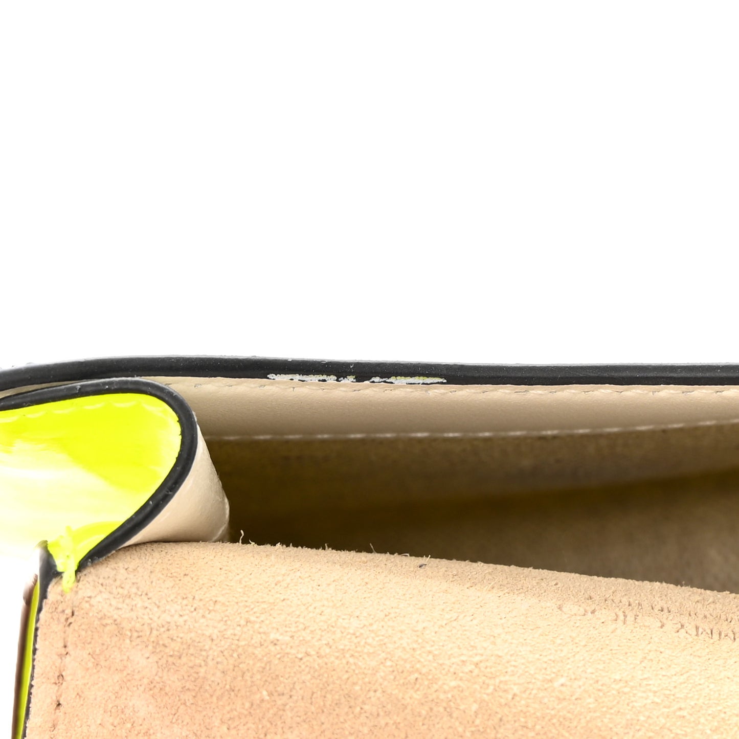 Patent Calfskin Micro Varenne Top Handle Satchel Neon Citron