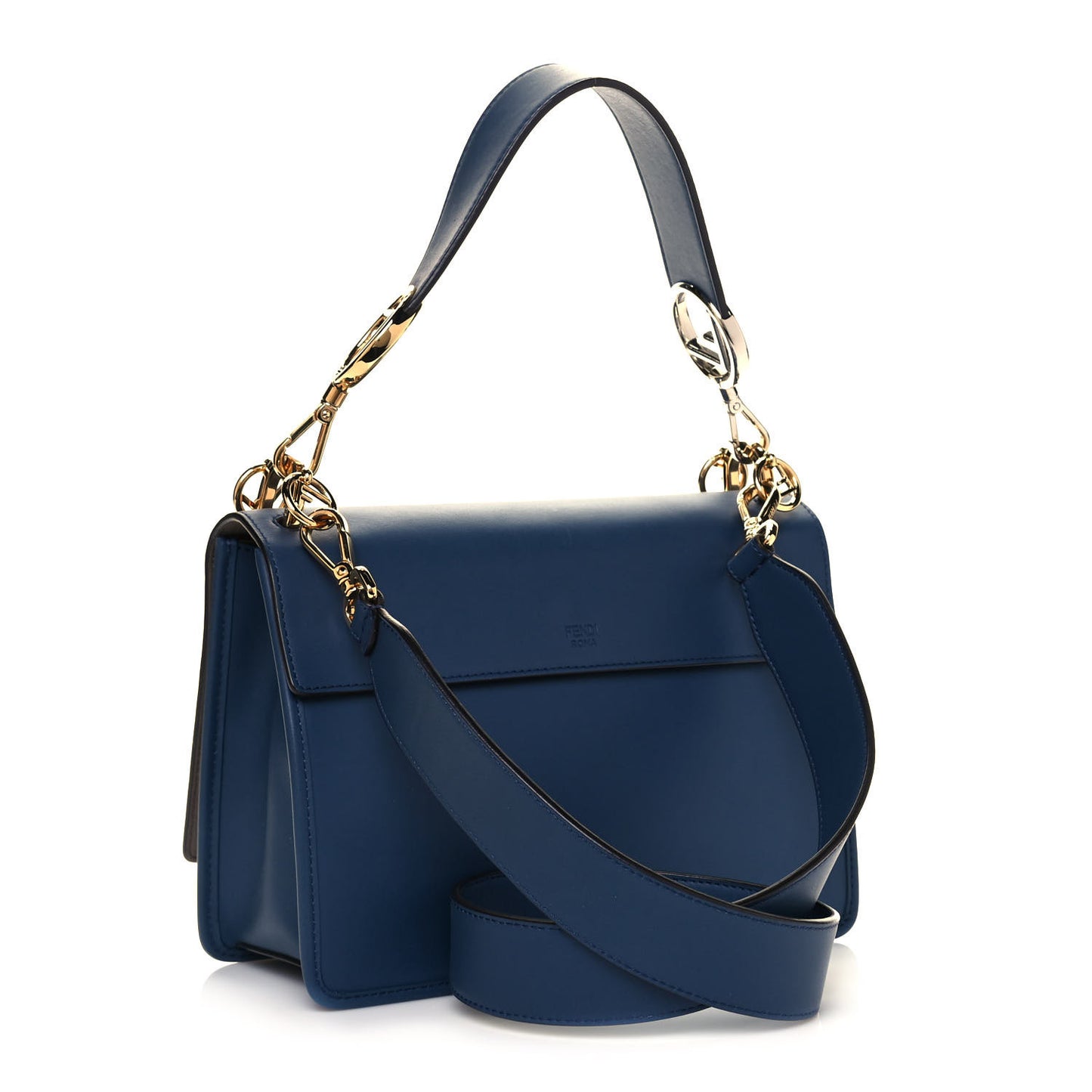 Vitello Century Opaco F is Fendi Kan I Shoulder Bag Blu Scuro