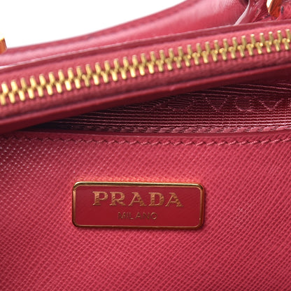 Prada Saffiano Mini Galleria Double Zip Tote Peonia 6 of 13