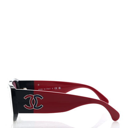 Chanel Acetate Oval Sunglasses 5524-A Blue Red 3 of 8