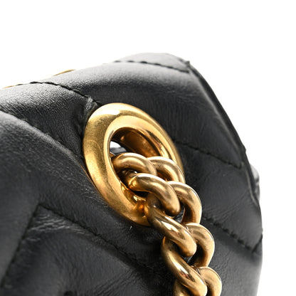 Gucci Calfskin Matelasse Small GG Marmont Shoulder Bag Black 12 of 13