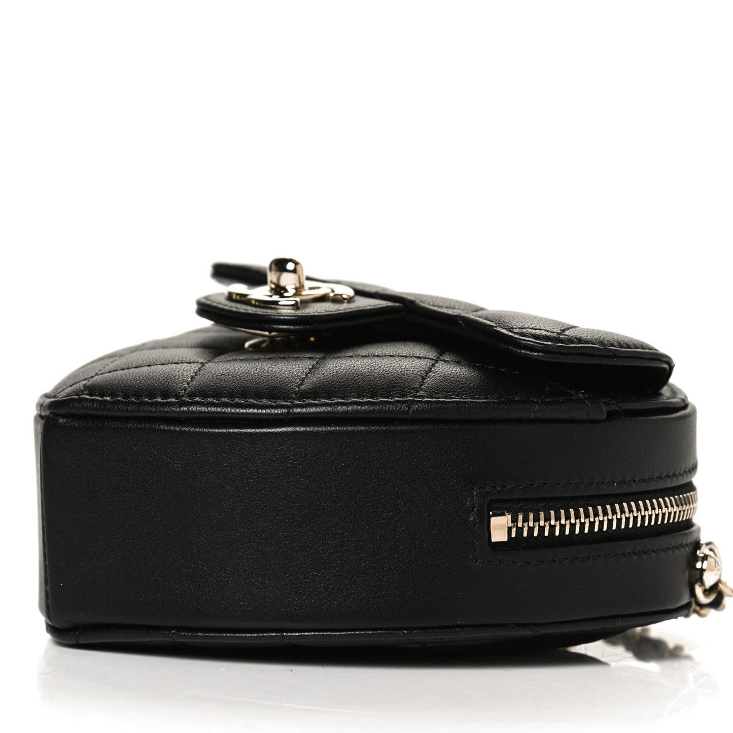 Lambskin Quilted CC In Love Heart Clutch With Chain Black
