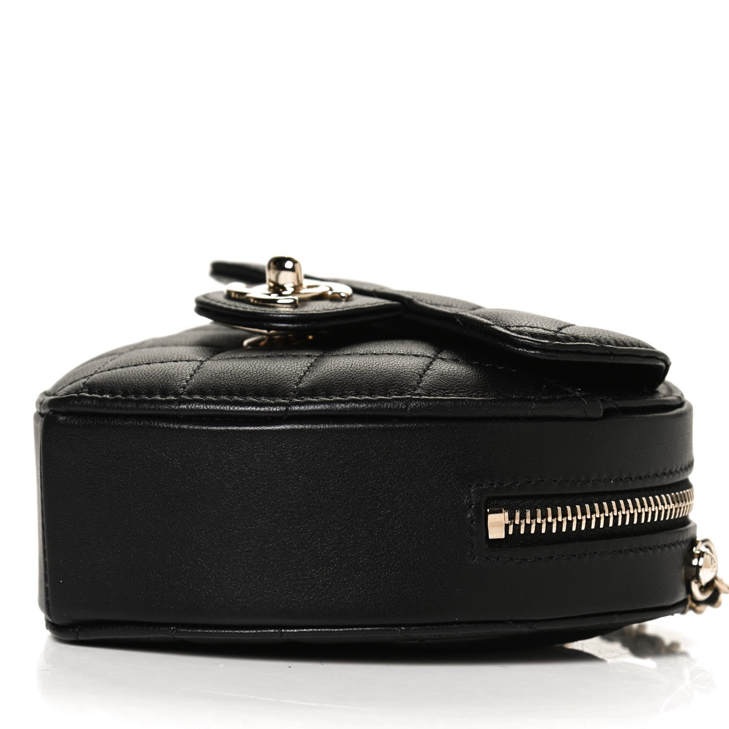 Chanel Lambskin Quilted CC In Love Heart Clutch With Chain Black 10 of 11