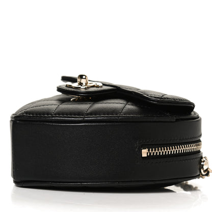 Chanel Lambskin Quilted CC In Love Heart Clutch With Chain Black 10 of 11