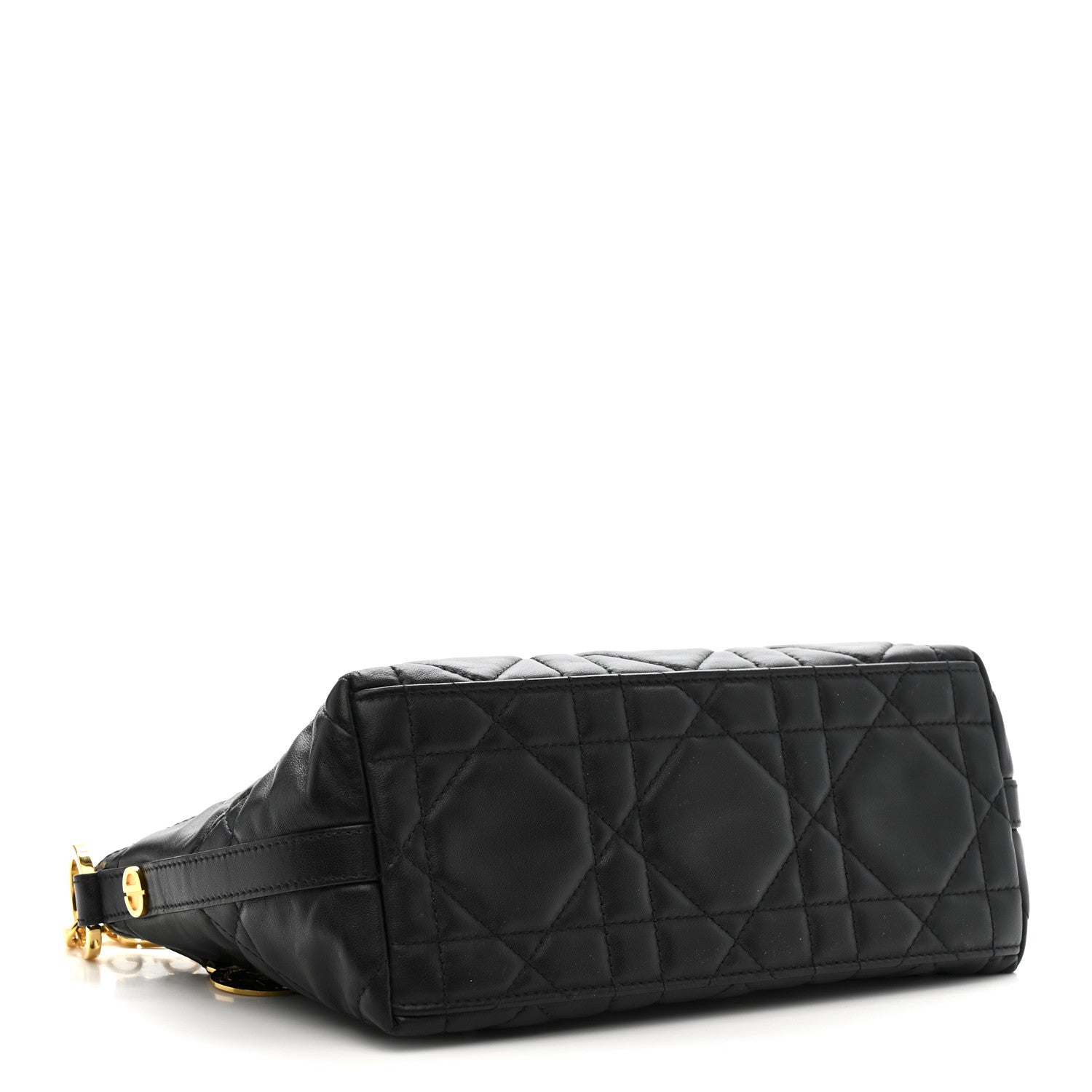 Christian Dior Lambskin Macrocannage DiorStar Hobo Bag Black 4 of 11