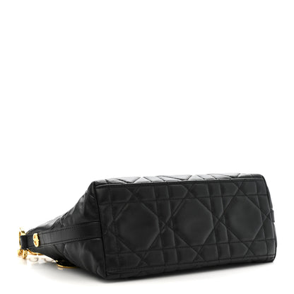 Christian Dior Lambskin Macrocannage DiorStar Hobo Bag Black 4 of 11