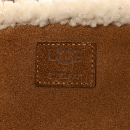 Telfar X UGG Suede Shearling Small Shopping Bag Chestnut 9 of 11