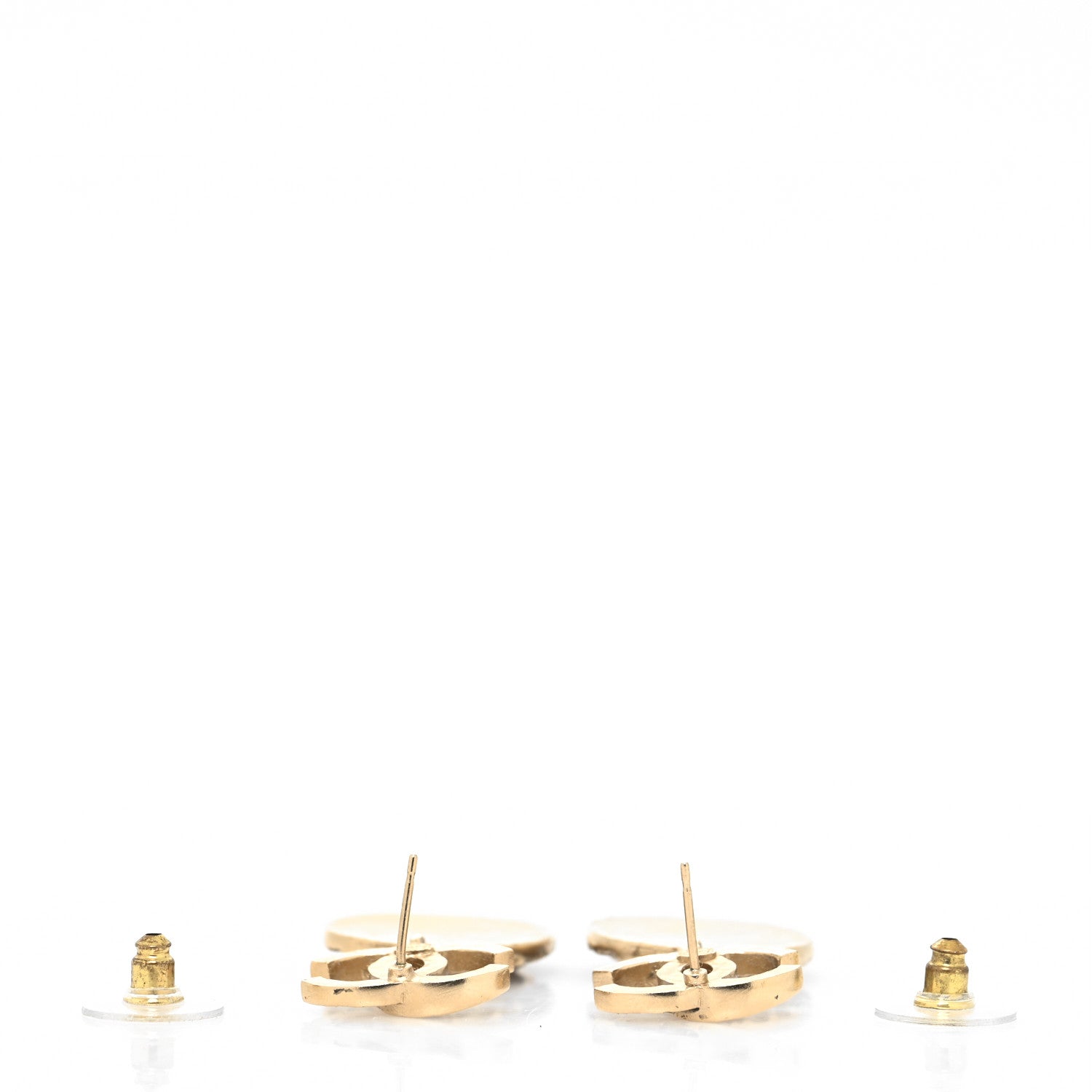 Chanel Crystal CC Medallion Drop Earrings Gold 3 of 4