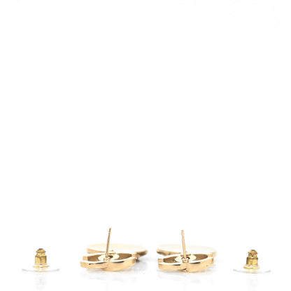 Chanel Crystal CC Medallion Drop Earrings Gold 3 of 4