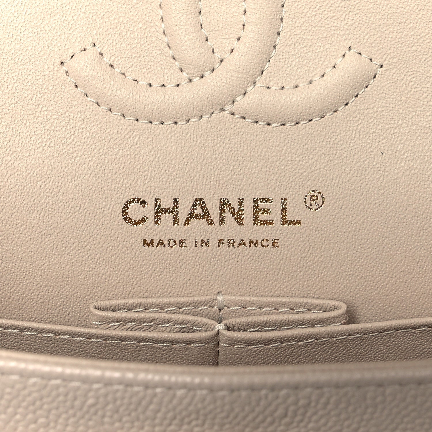 Chanel Caviar Chevron Quilted Small Double Flap Beige 6 of 11