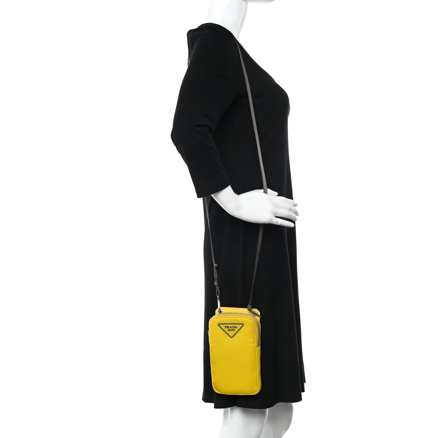 PRADA / スマートフォンケース スマホショルダーバッグ イエロー Prada Tessuto Nylon Phone Case Crossbody Bag Giallo 1331346