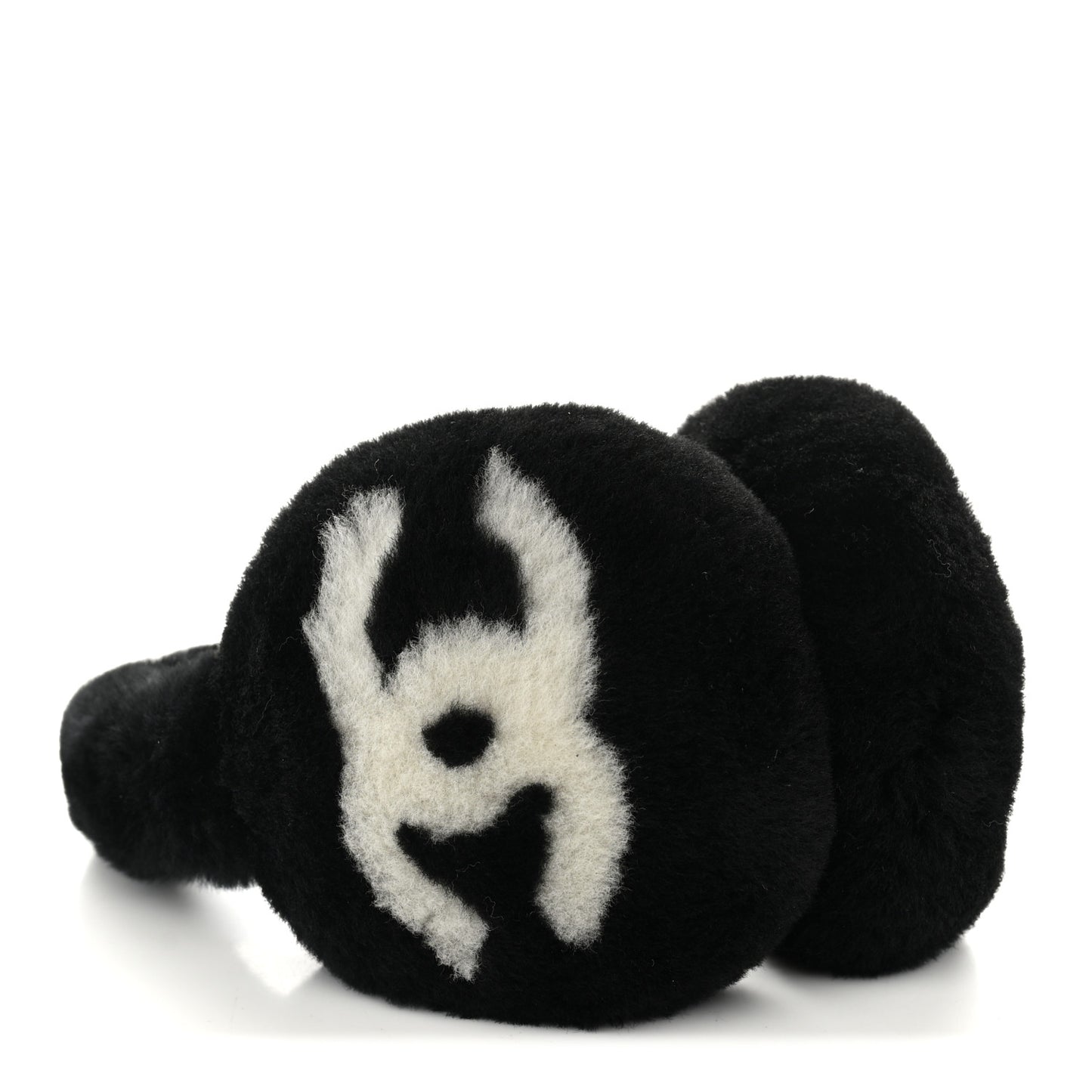 Shearling CC Ear Muffs Black White
