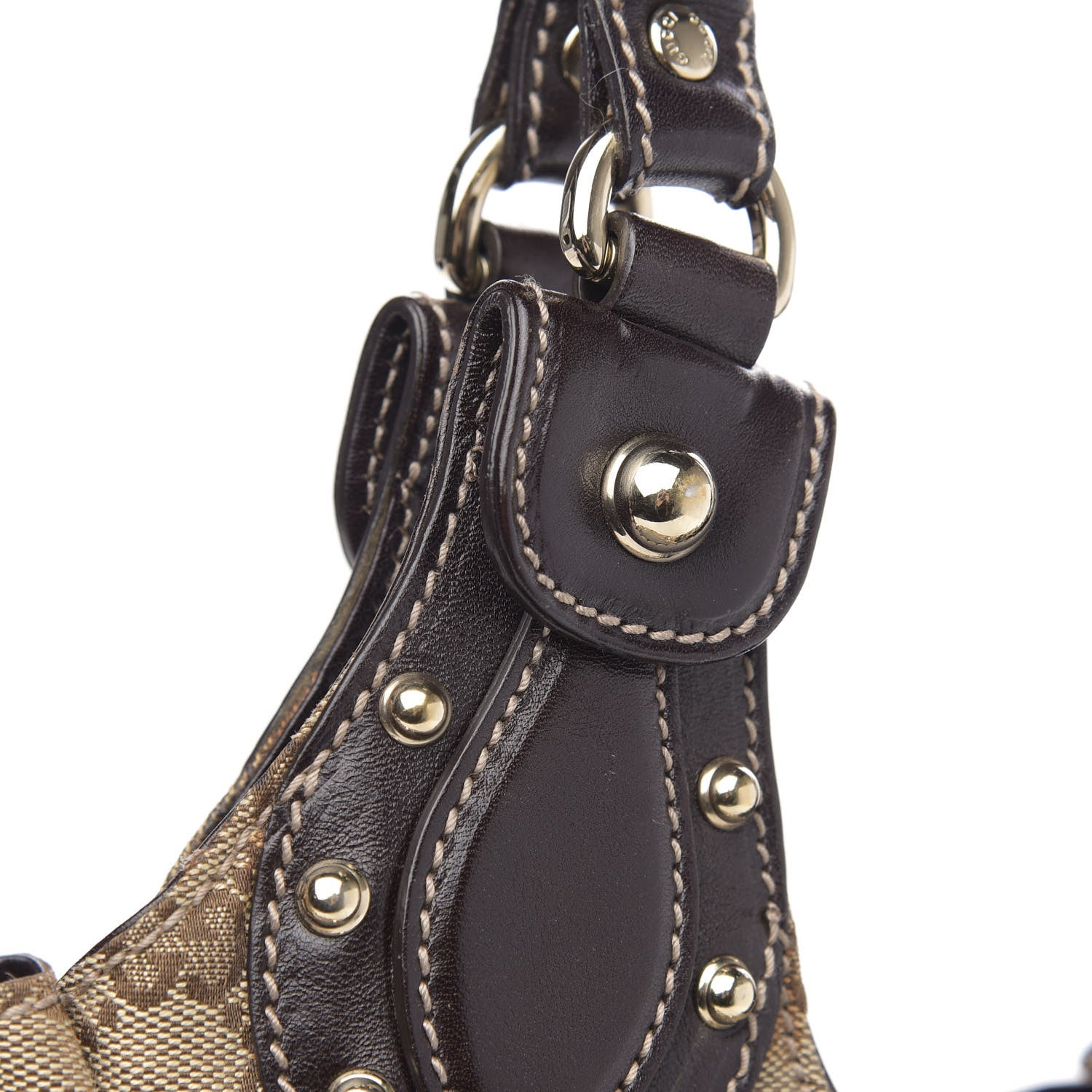 Gucci Monogram Studded Pelham Tote Dark Brown 11 of 14