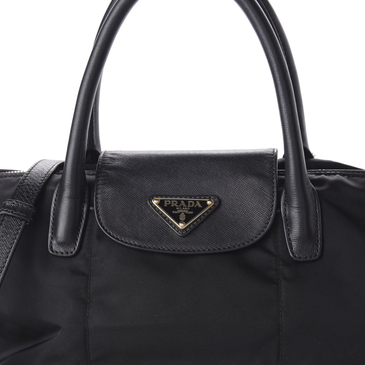 Prada Tessuto Nylon Saffiano Tote Black 9 of 11